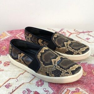 Vince Blair Snakeskin Leather Slip On Shoes Size 8